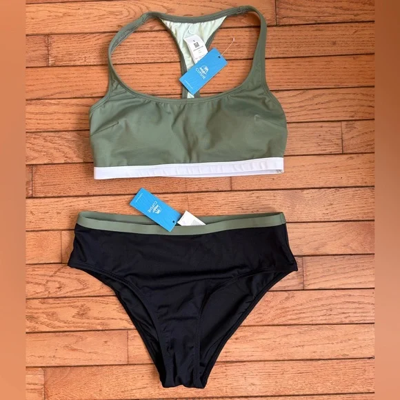 CUPSHE Warm-Up Colorblock Bikini Set size small - Picture 5 of 7
